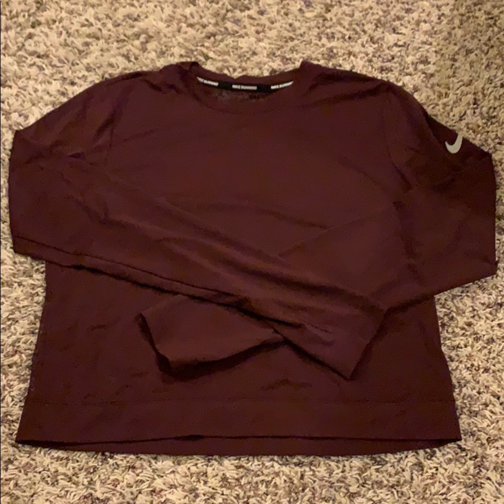 Nike dry fit crop long sleeve with sheer back